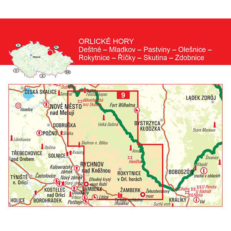 Mapa Orlické hory 1:25000